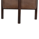 Buoyant Brown Leather Footstool by Lavishway | Footstool-21508