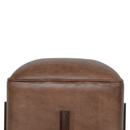 Buoyant Brown Leather Footstool by Lavishway | Footstool-21506