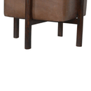 Buoyant Brown Leather Footstool by Lavishway | Footstool-21507