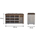 Buffalo Solid Wood Shoe Cabinet With Seating by Lavishway | Shoe Cabinets-22399