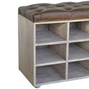 Buffalo Solid Wood Shoe Cabinet With Seating by Lavishway | Shoe Cabinets-22396