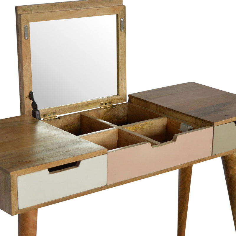 Burford Dressing Table With Foldable Mirror by Lavishway | Dressing Tables-22249