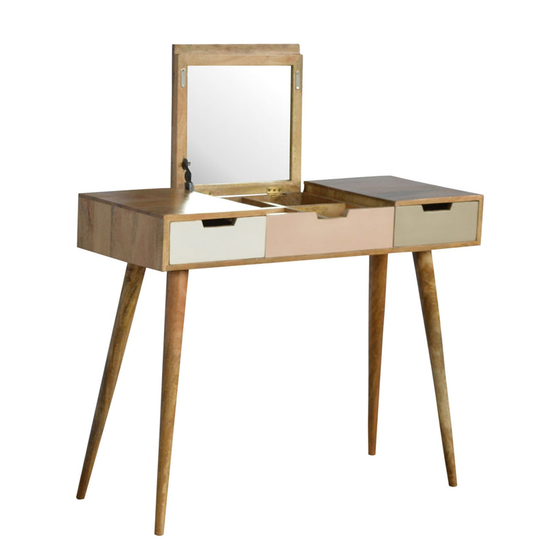 Burford Dressing Table With Foldable Mirror by Lavishway | Dressing Tables-22248