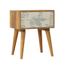 Burford Blue Floral Printed Bedside Table by Lavishway | Bedside Tables-22400