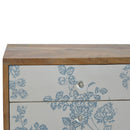 Burford Blue Floral Printed Bedside Table by Lavishway | Bedside Tables-22407
