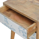 Burford Blue Floral Printed Bedside Table by Lavishway | Bedside Tables-22405