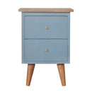 Burford Blue Painted 2 Drawers Bedside Table by Lavishway | Bedside Tables-22383