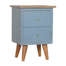 Burford Blue Painted 2 Drawers Bedside Table by Lavishway | Bedside Tables-22382