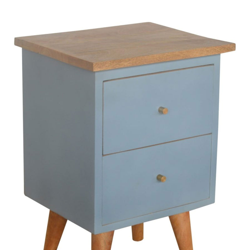 Burford Blue Painted 2 Drawers Bedside Table by Lavishway | Bedside Tables-22386