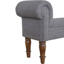 Burford Blue Tweed Fabric Bedroom Bench by Lavishway | Benches & Storage Benches-22347