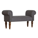 Burford Blue Tweed Fabric Bedroom Bench by Lavishway | Benches & Storage Benches-22338