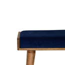 Burford Blue Velvet Tray Style Footstool by Lavishway | Footstool-22300
