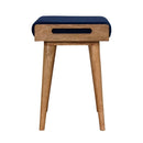 Burford Blue Velvet Tray Style Footstool by Lavishway | Footstool-22299