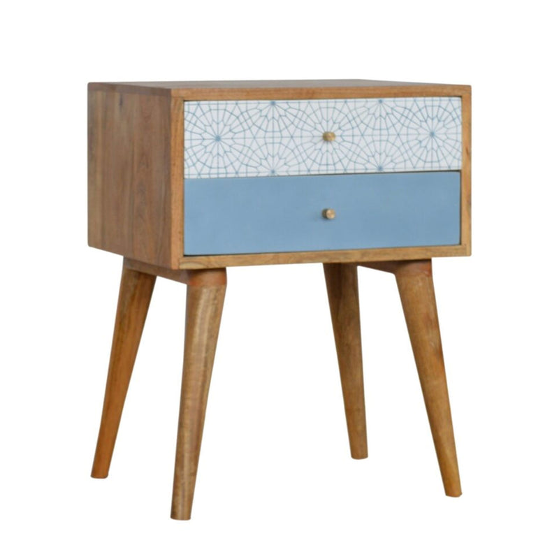 Burford Patterned 2 Drawers Bedside Table by Lavishway | Bedside Tables-22366