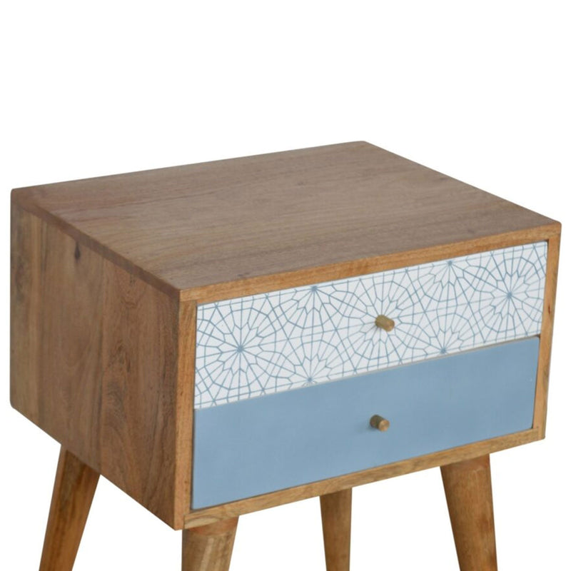 Burford Patterned 2 Drawers Bedside Table by Lavishway | Bedside Tables-22369