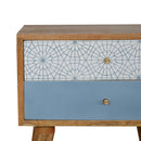 Burford Patterned 2 Drawers Bedside Table by Lavishway | Bedside Tables-22372