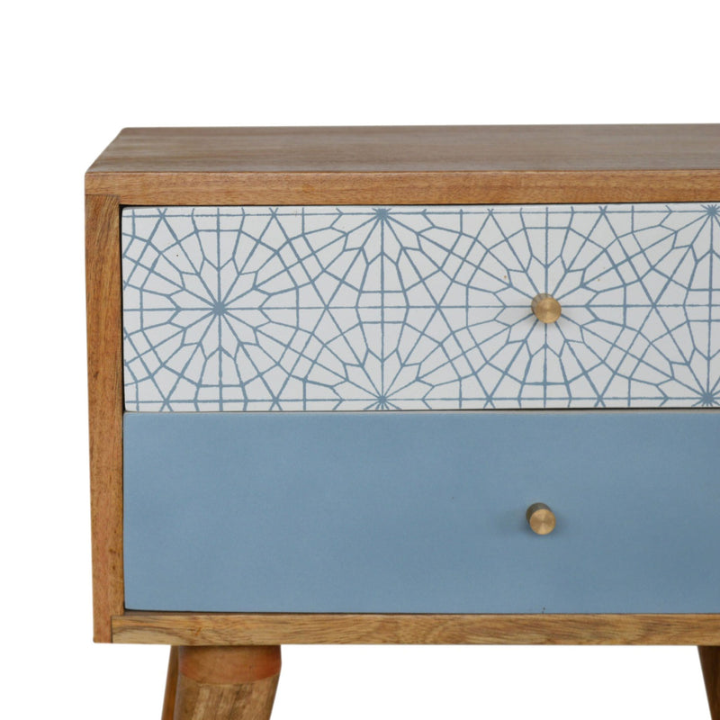 Burford Patterned 2 Drawers Bedside Table by Lavishway | Bedside Tables-22372
