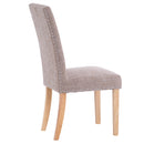 Tweed Fabric Studded Dining Chair Set of 2 by Lavishway | Dining Chairs-36214