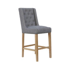 Button Back Fabric Light Grey Bar Stool by Lavishway | Bar Stools-31142