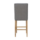 Button Back Fabric Light Grey Bar Stool by Lavishway | Bar Stools-31144