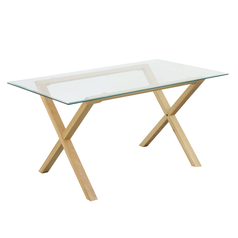 Cadiz Oak and Glass Modern Dining Table by Lavishway | Dining Tables-28588