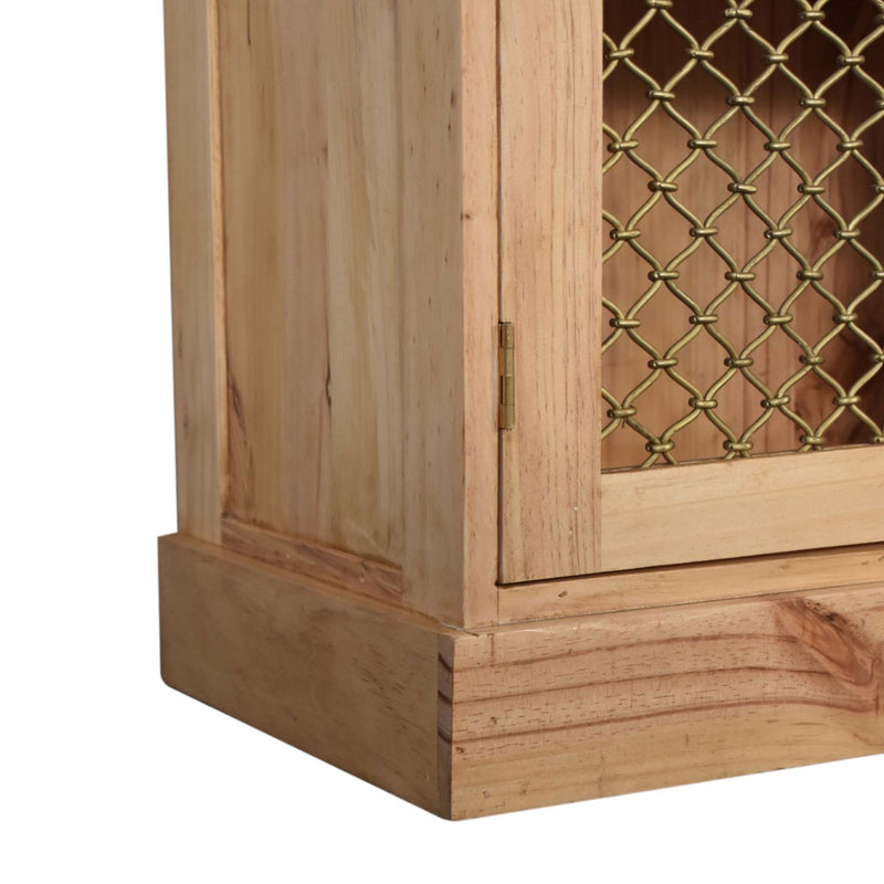 Caged Contemporary 2 Doors Pine Cabinet by Lavishway | Display Cabinet-22335