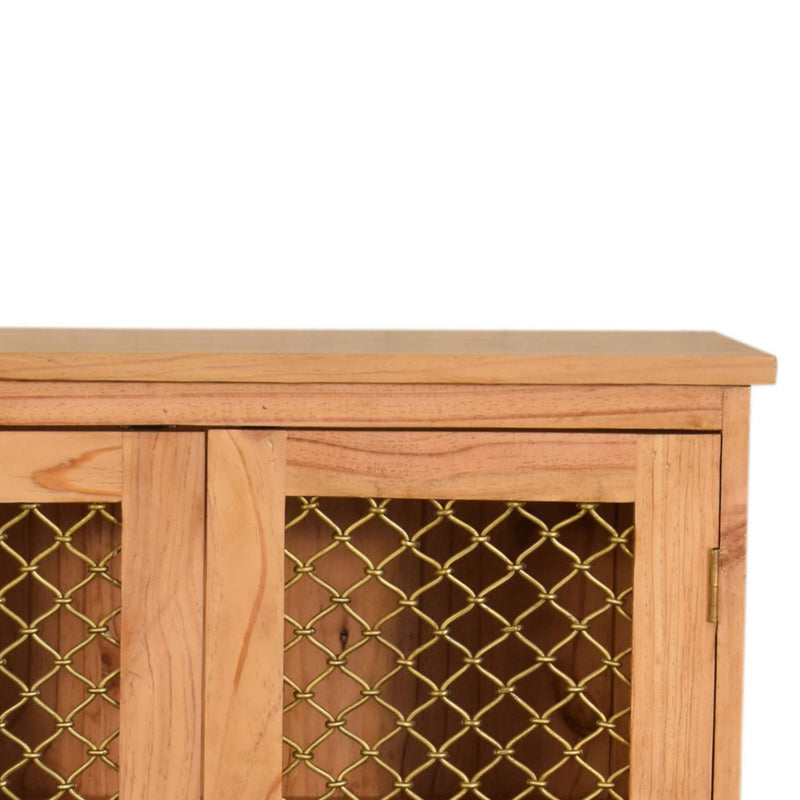 Caged Contemporary 2 Doors Pine Cabinet by Lavishway | Display Cabinet-22334