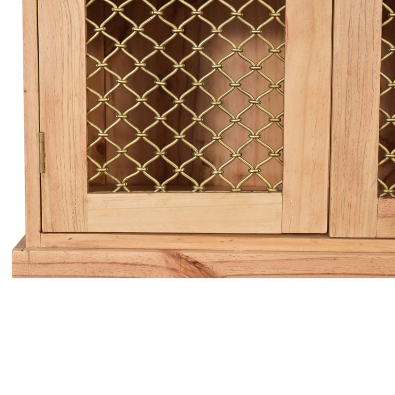 Caged Contemporary 2 Doors Pine Cabinet by Lavishway | Display Cabinet-22333