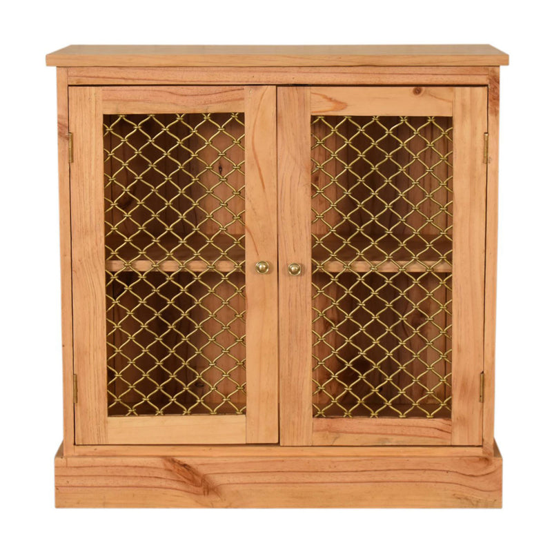Caged Contemporary 2 Doors Pine Cabinet by Lavishway | Display Cabinet-22331