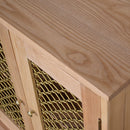 Caged Oak Finish 2 Doors Cabinet by Lavishway | Display Cabinet-22355