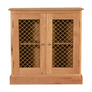 Caged Oak Finish 2 Doors Cabinet by Lavishway | Display Cabinet-22353