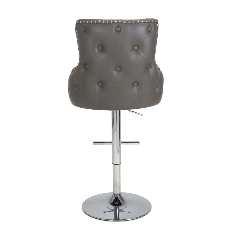Cairo Grey Leather Effect Bar Stool Lavishway UK
