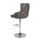 Cairo Grey Leather Effect Bar Stool by Lavishway | Bar Stools-27139