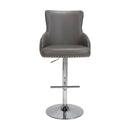 Cairo Grey Leather Effect Bar Stool by Lavishway | Bar Stools-27138