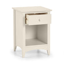 Cameo 1 Drawer Stone White Bedside Table by Lavishway | Bedside Tables-20881