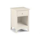 Cameo 1 Drawer Stone White Bedside Table by Lavishway | Bedside Tables-20880