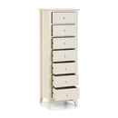 Cameo 7 Drawers Stone White Narrow Chest by Lavishway | Chest Of Drawers-20821