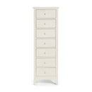 Cameo 7 Drawers Stone White Narrow Chest by Lavishway | Chest Of Drawers-20822
