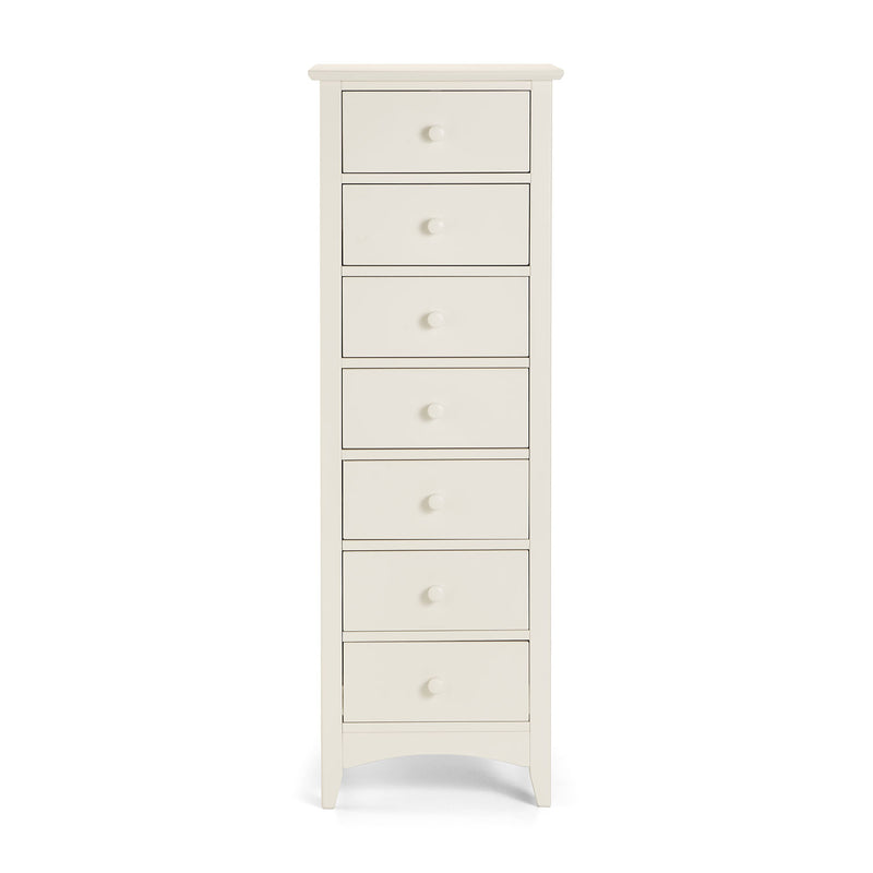 Cameo 7 Drawers Stone White Narrow Chest by Lavishway | Chest Of Drawers-20822