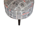 Camilla News Printed Velvet Round Footstool by Lavishway | Footstool-57578