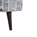 Camilla News Printed Velvet Round Footstool by Lavishway | Footstool-57577