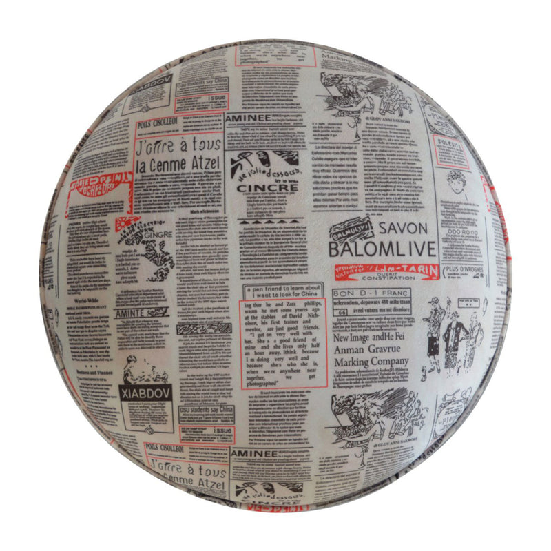 Camilla News Printed Velvet Round Footstool by Lavishway | Footstool-57579