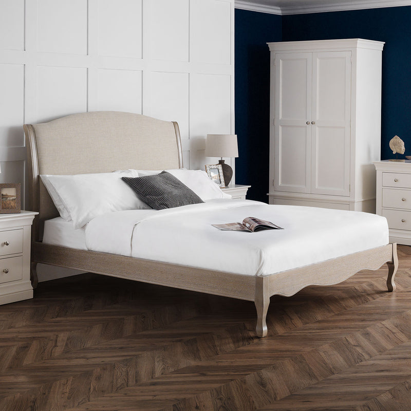 Camille Upholstered Oak Effect Bed by Lavishway | Fabric Beds-20734
