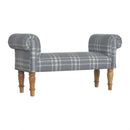 Canus Tartan Antique Grey Bench by Lavishway | Benches & Storage Benches-22289
