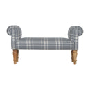 Canus Tartan Antique Grey Bench by Lavishway | Benches & Storage Benches-22290