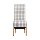 Cappuccino Check Dining Chair - Set of 2 by Lavishway | Dining Chairs-36204