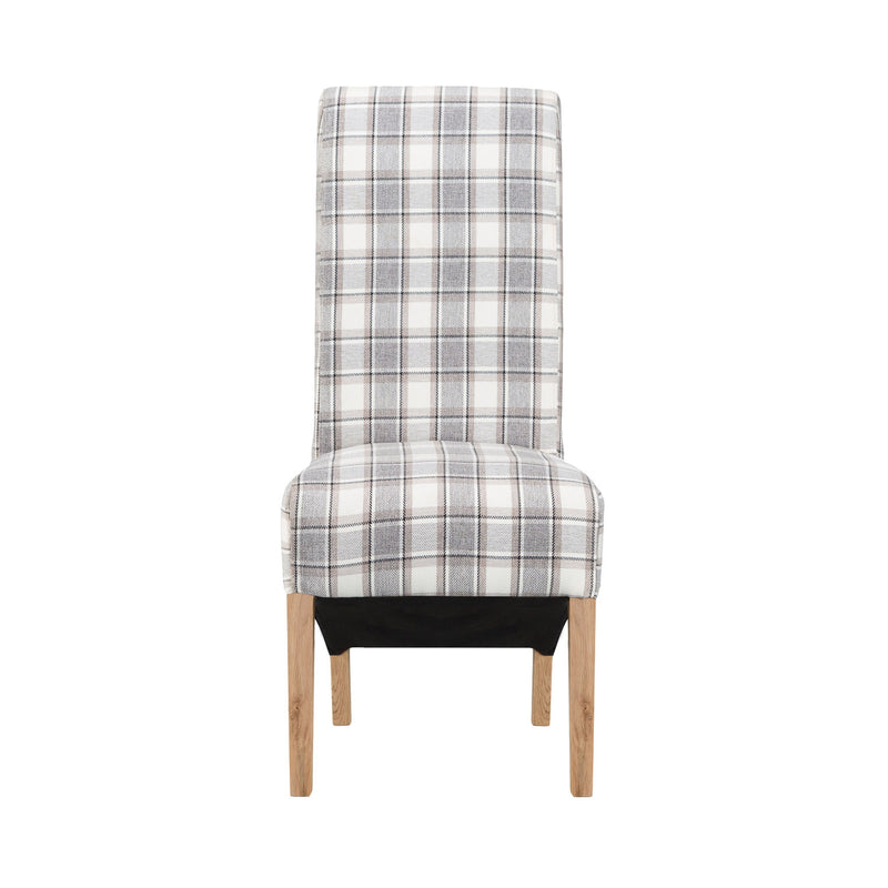 Cappuccino Check Dining Chair - Set of 2 by Lavishway | Dining Chairs-36204