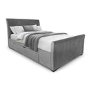 Capri 2 Drawers Dark Grey Velvet Bed by Lavishway | Velvet Bed-20759