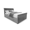Capri 2 Drawers Dark Grey Velvet Bed by Lavishway | Velvet Bed-20758