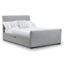 Capri 2 Drawers Light Grey Fabric Bed by Lavishway | Fabric Beds-20750